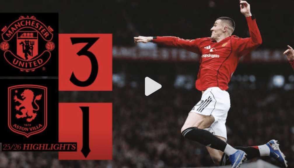 好稳啊，曼联3-1维拉，卡塞米罗、库尼亚与谢什科破门，比分中